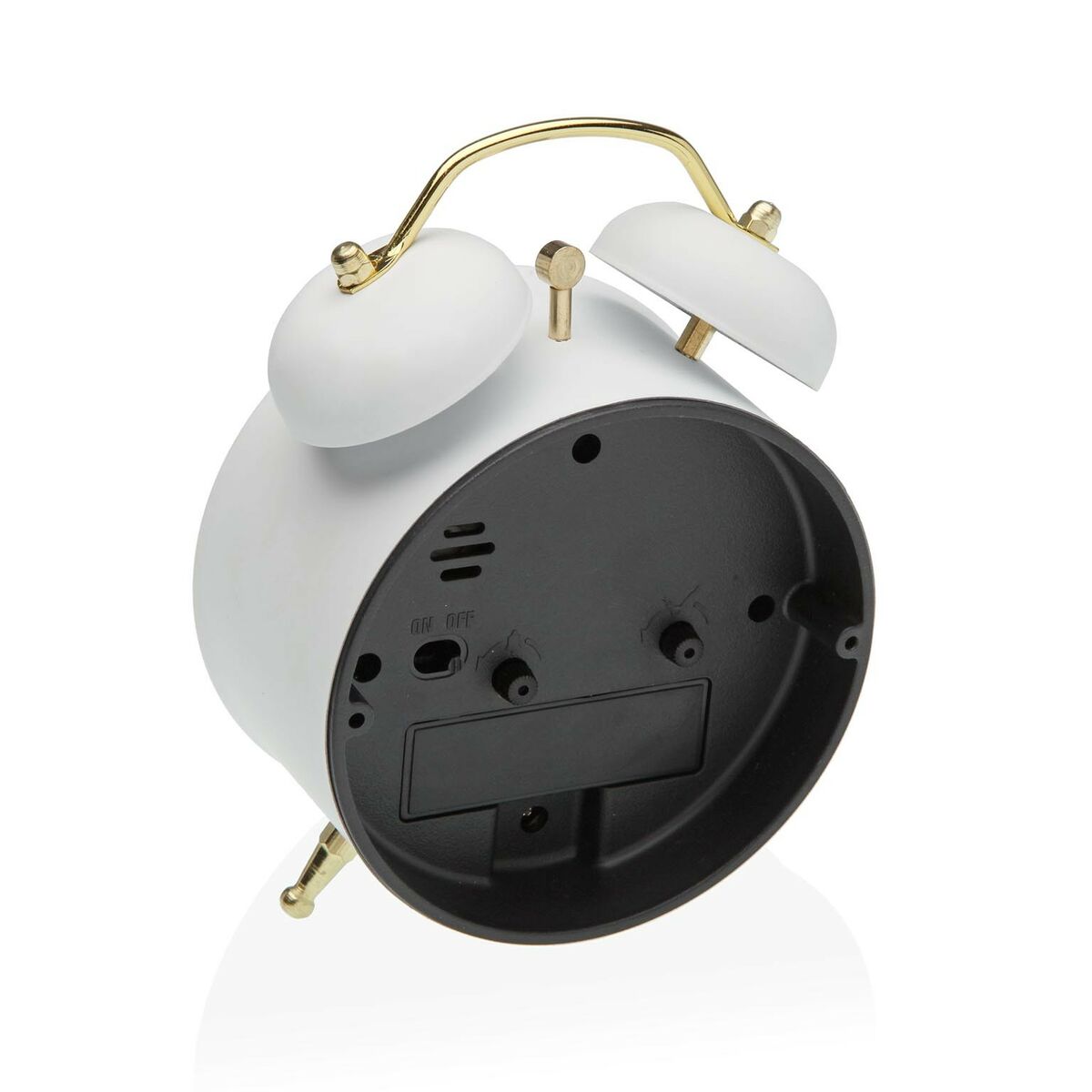 Reloj-Despertador Versa Blanco Metal 5,4 x 13,5 x 9,7 cm