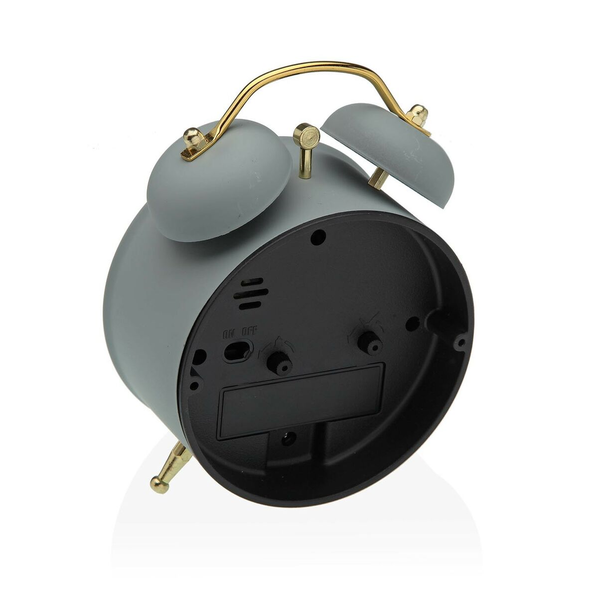 Reloj-Despertador Versa Gris Metal 5,4 x 13,5 x 9,7 cm