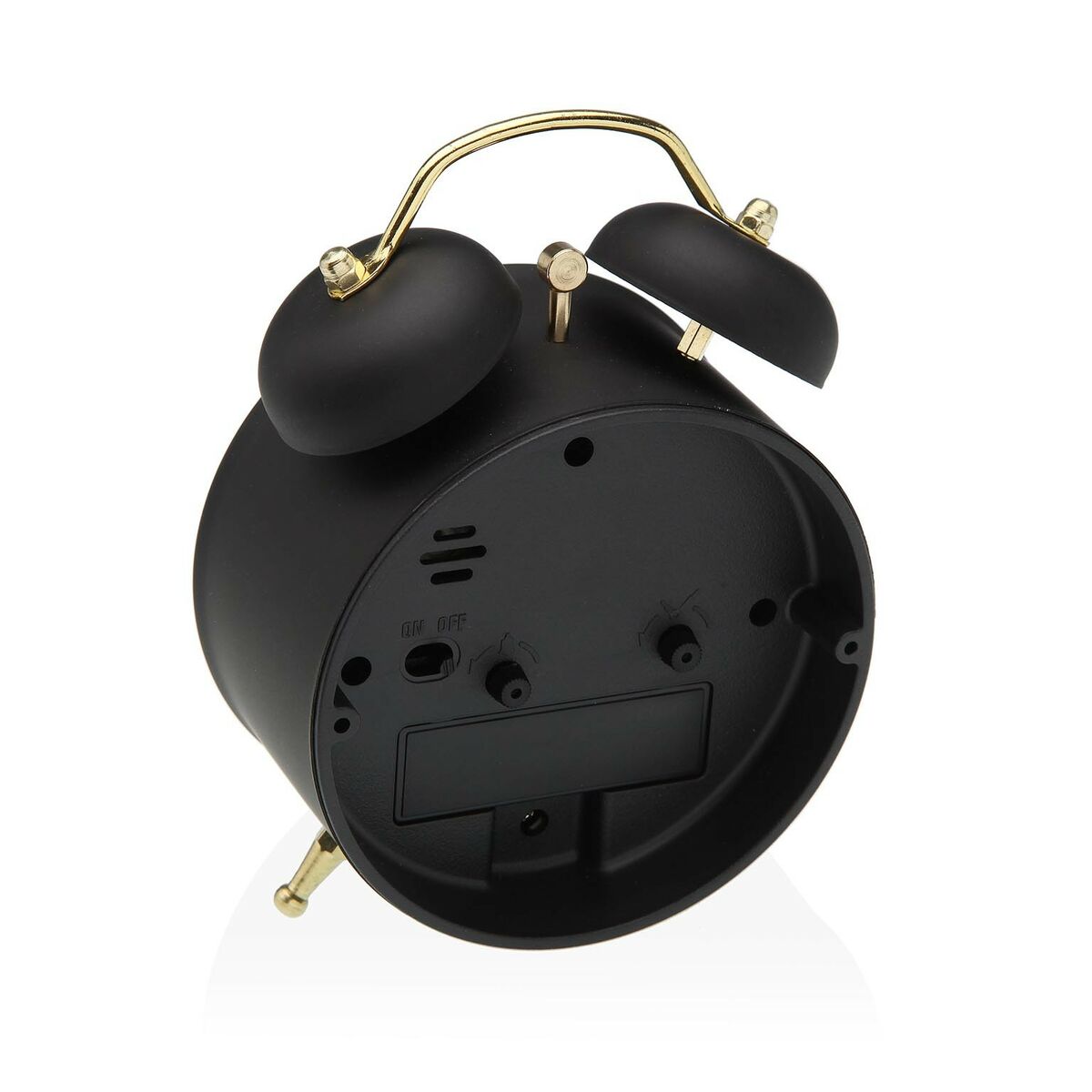 Reloj-Despertador Versa Negro Metal 5,4 x 13,5 x 9,7 cm