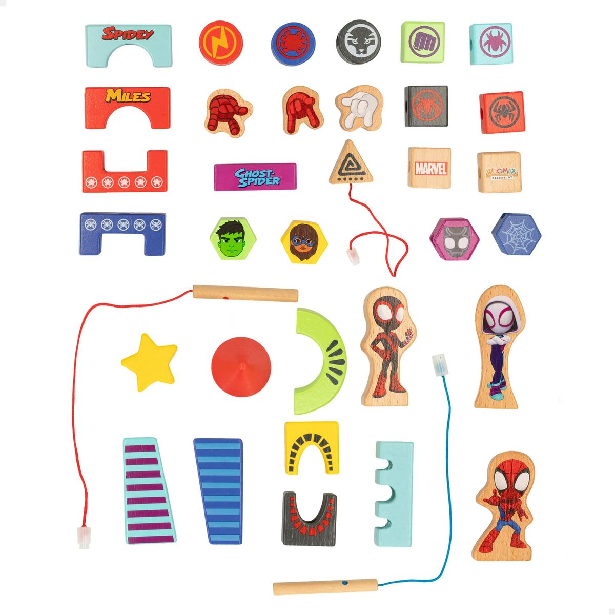 Playset Spidey Amazing Friends & Friends Madera 35 Piezas