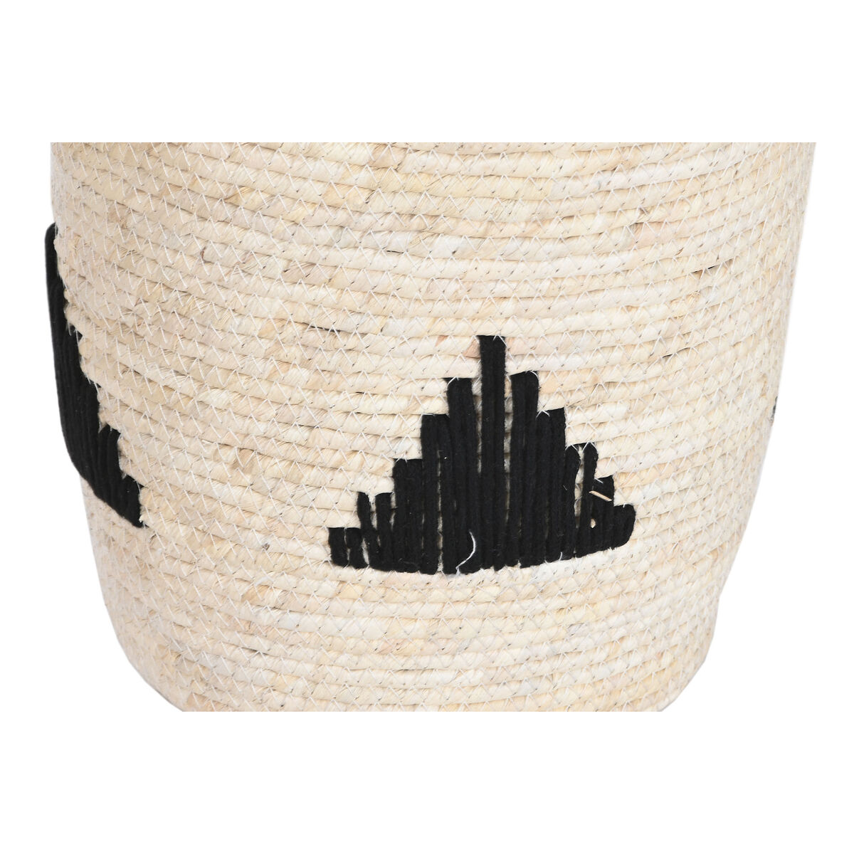 Juego de Cestos Home ESPRIT Negro Gris Natural Hierba marina Boho 33 x 33 x 40 cm 3 Piezas (2 Unidades)