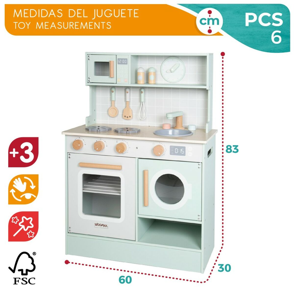 Cocina de Juguete Woomax 60 x 83 x 30 cm