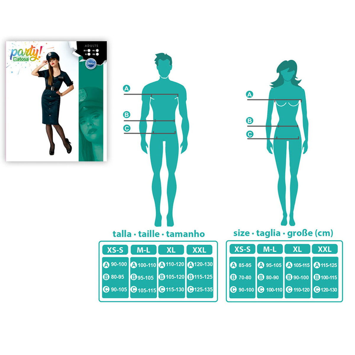 Disfraz para Adultos Azul Policía Mujer