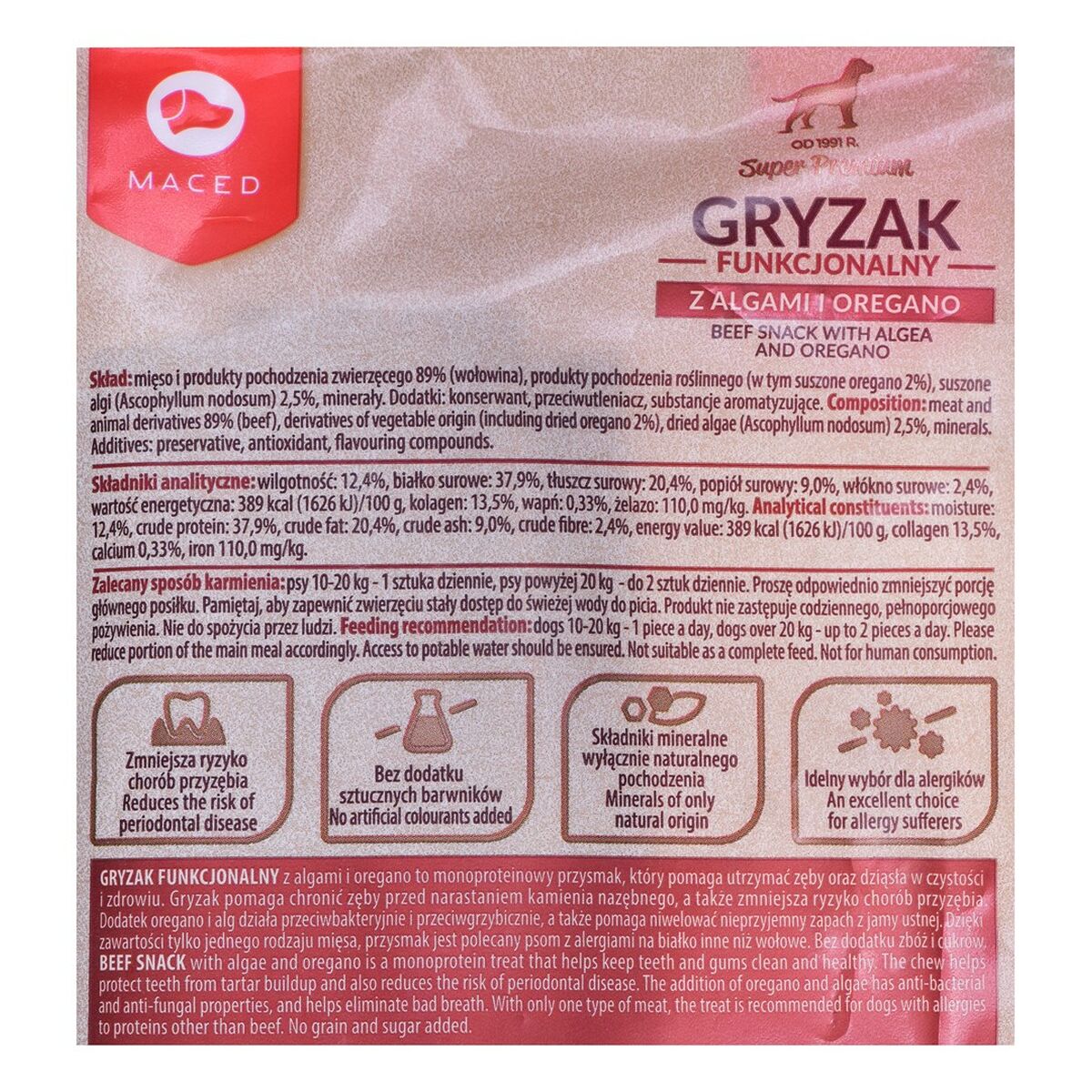 Snack para Perros Maced Ternera 100 g