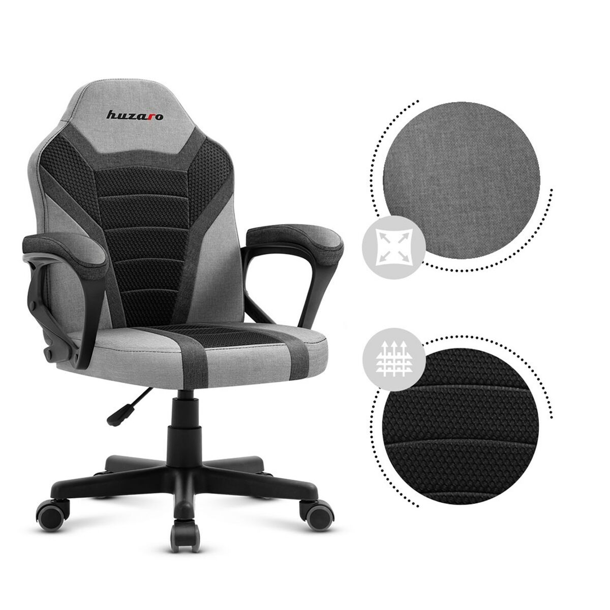 Silla Gaming Huzaro Ranger 1.0 Grey Mesh Negro