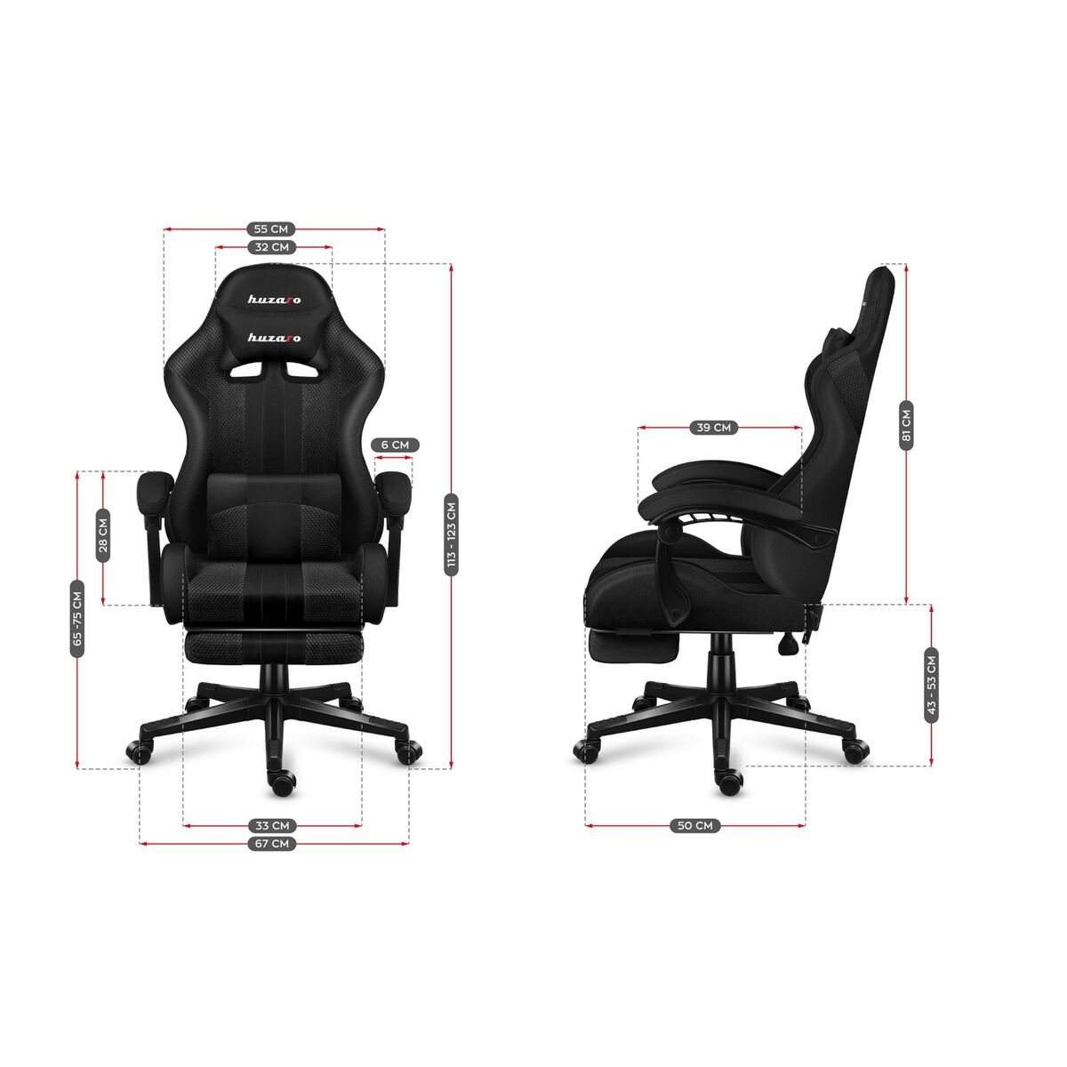 Silla Gaming Huzaro HZ-Force 4.7 Carbon Mesh Negro