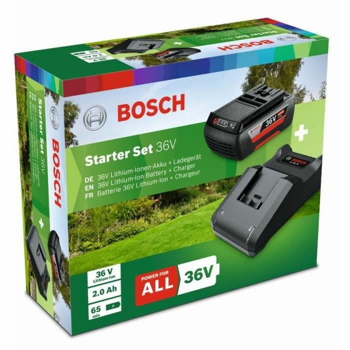 Set de cargador y baterías recargables BOSCH Starter Set Litio Ion 2 Ah 36 V