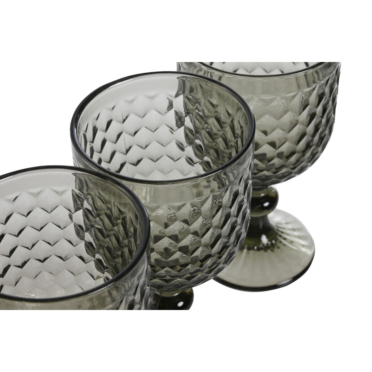 Set de Copas Home ESPRIT Gris Cristal 325 ml (6 Unidades)