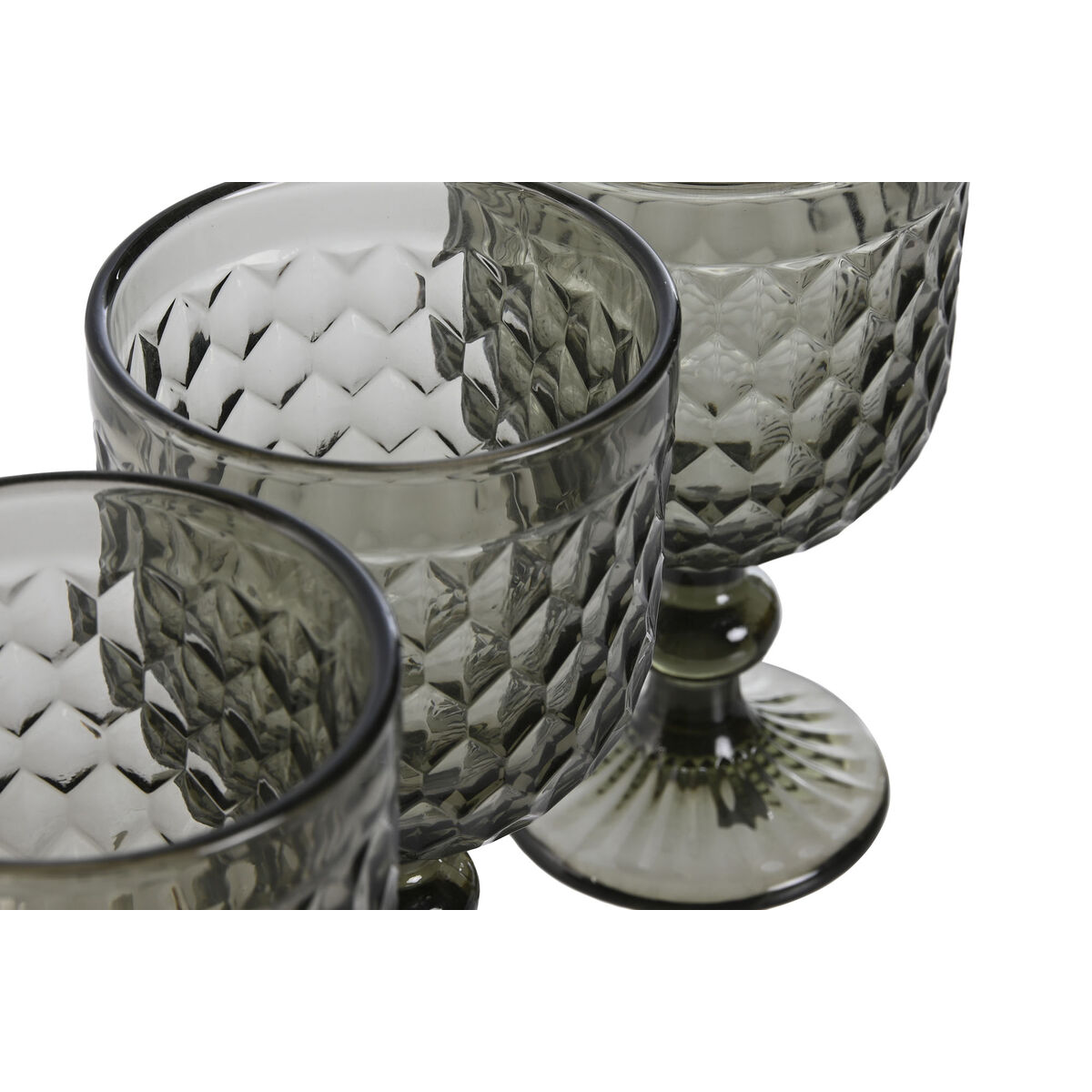 Set de Copas Home ESPRIT Gris Cristal 240 ml (6 Unidades)