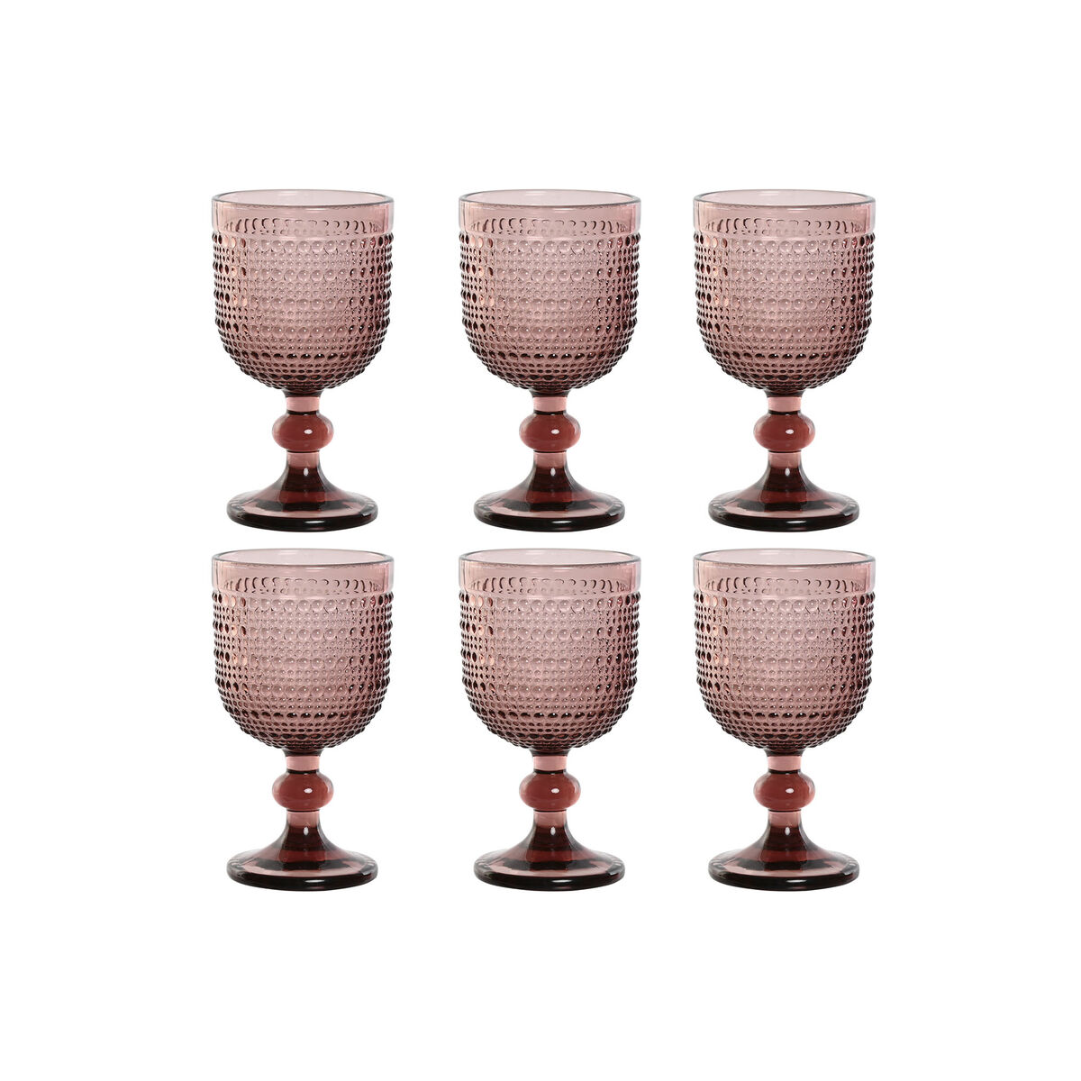 Set de Copas Home ESPRIT Rosa Cristal 240 ml (6 Unidades)