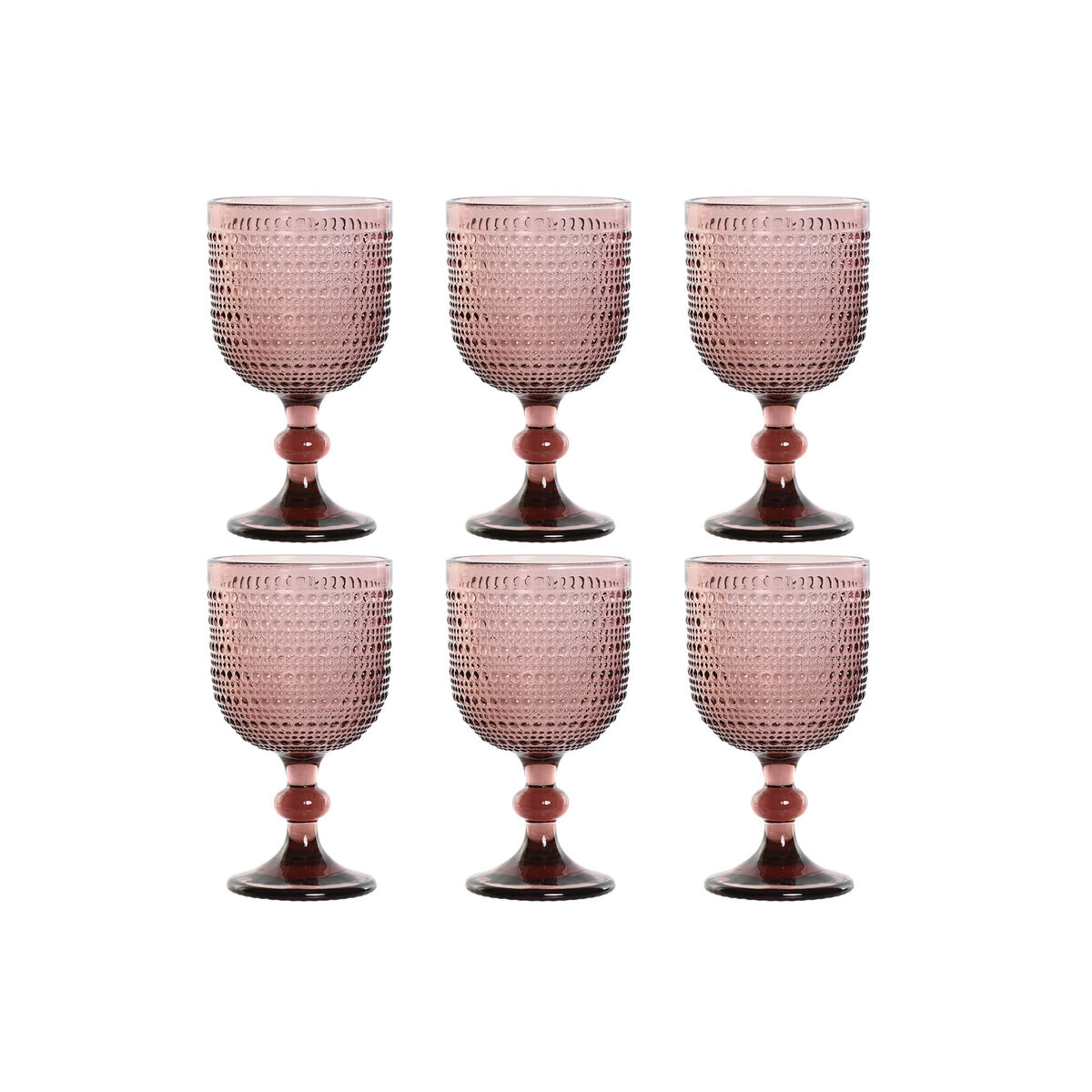 Set de Copas Home ESPRIT Rosa Cristal 325 ml (6 Unidades)