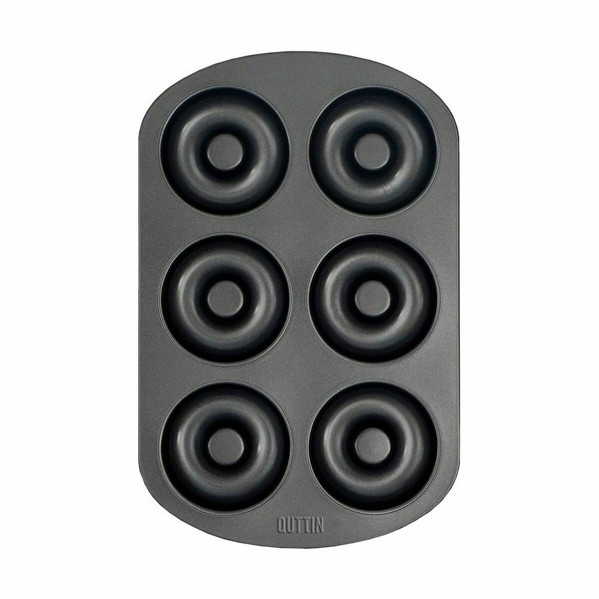 Molde para Horno Quttin Rosquillas Acero al carbono Negro 32 x 21 x 2,3 cm (12 Unidades)