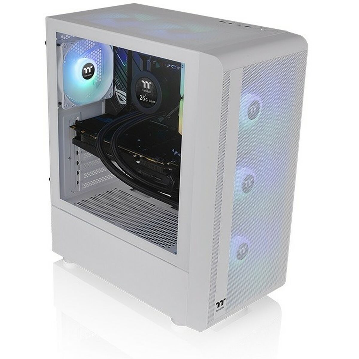 Caja Semitorre ATX THERMALTAKE S200 TG ARGB Blanco