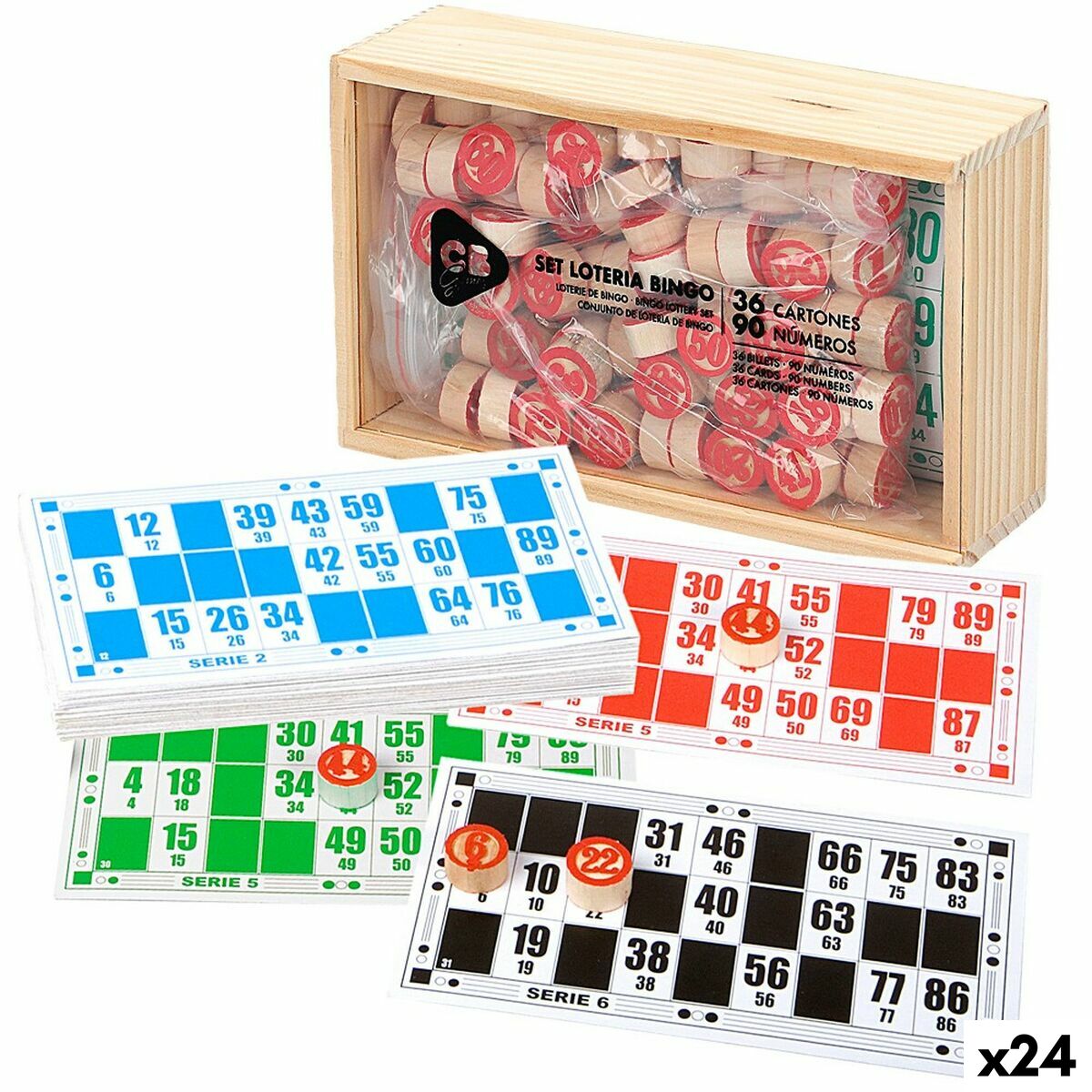 Bingo CB Games Madera Papel Plástico (24 Unidades)