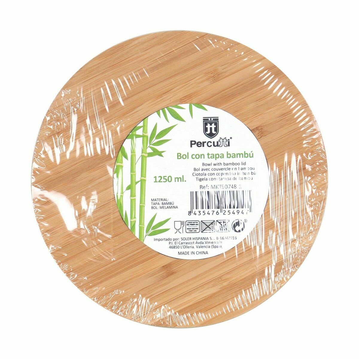 Cuenco Percutti Melamina Marrón Verde 18,9 x 18,9 x 8,5 cm Bambú (4 Unidades)