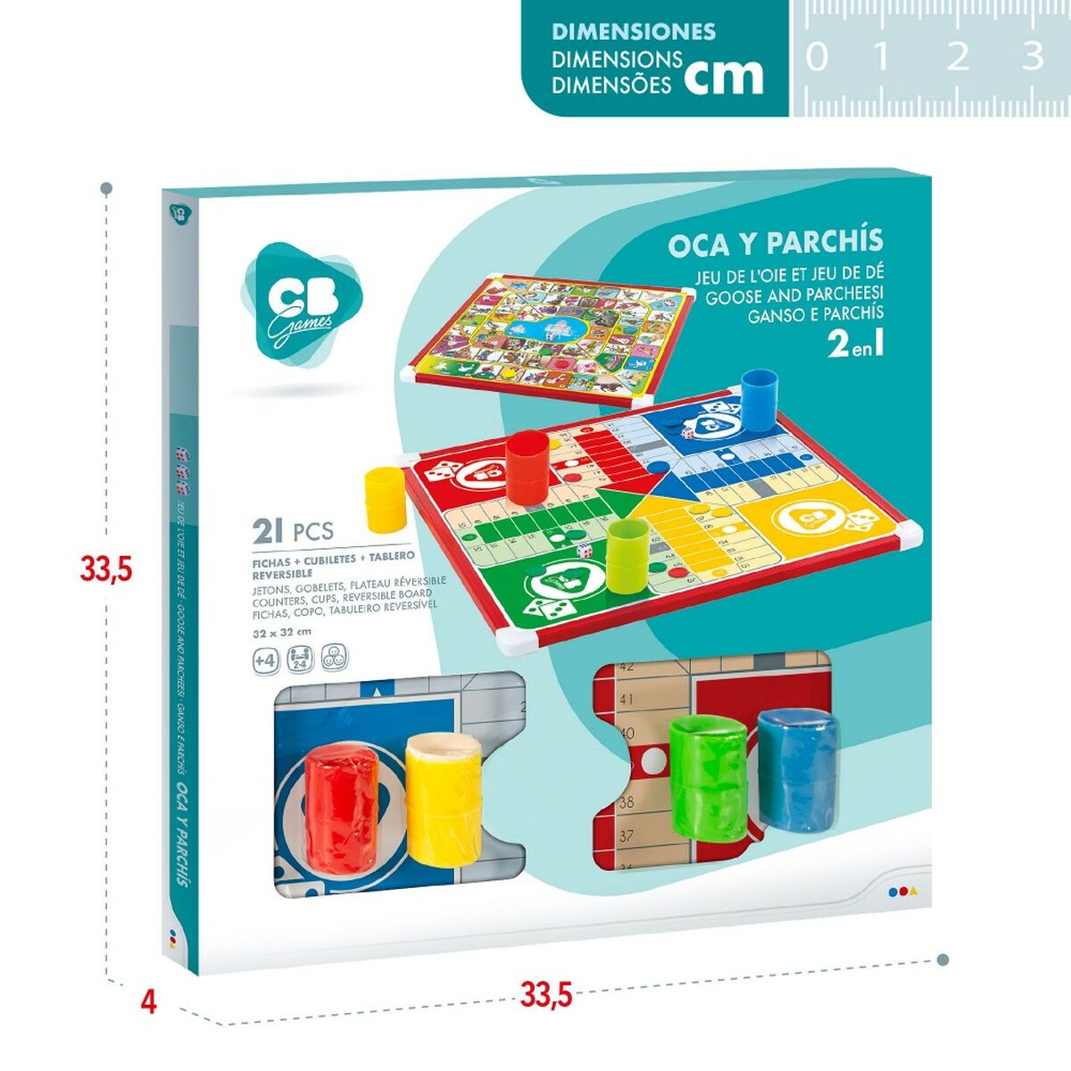 Tablero de Parchís y Oca CB Games 32 x 32 x 1 cm (25 Piezas) (6 Unidades)