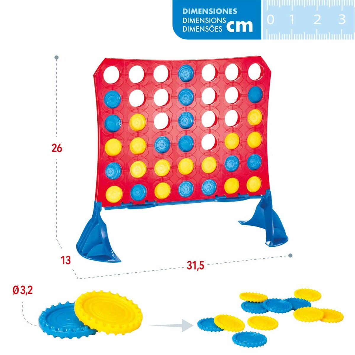 4 en Raya CB Games 31,5 x 26 x 13 cm (42 Piezas) (6 Unidades)