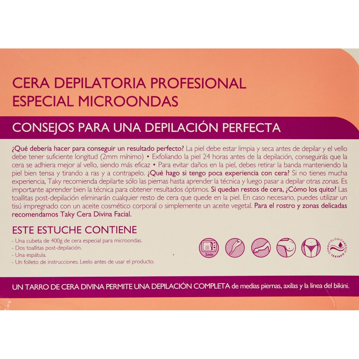 Cera Depilatoria Corporal Sensaciones Taky (400 g)