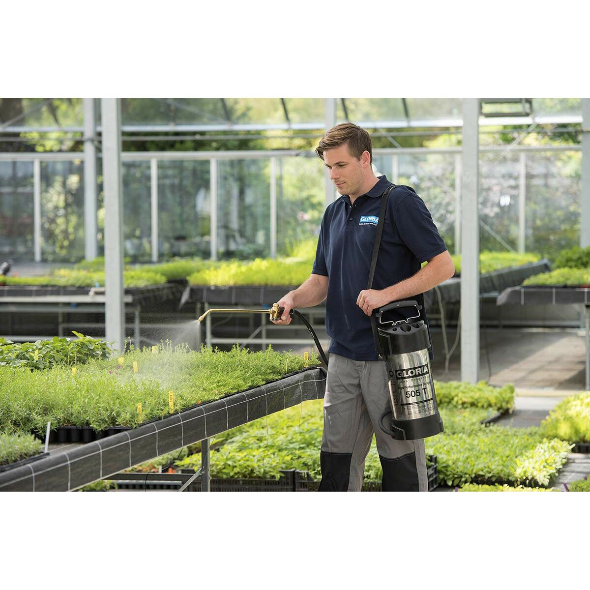 Pulverizador a Presión para Jardín Gloria 505t Acero Inoxidable Latón 6 BAR 5 L