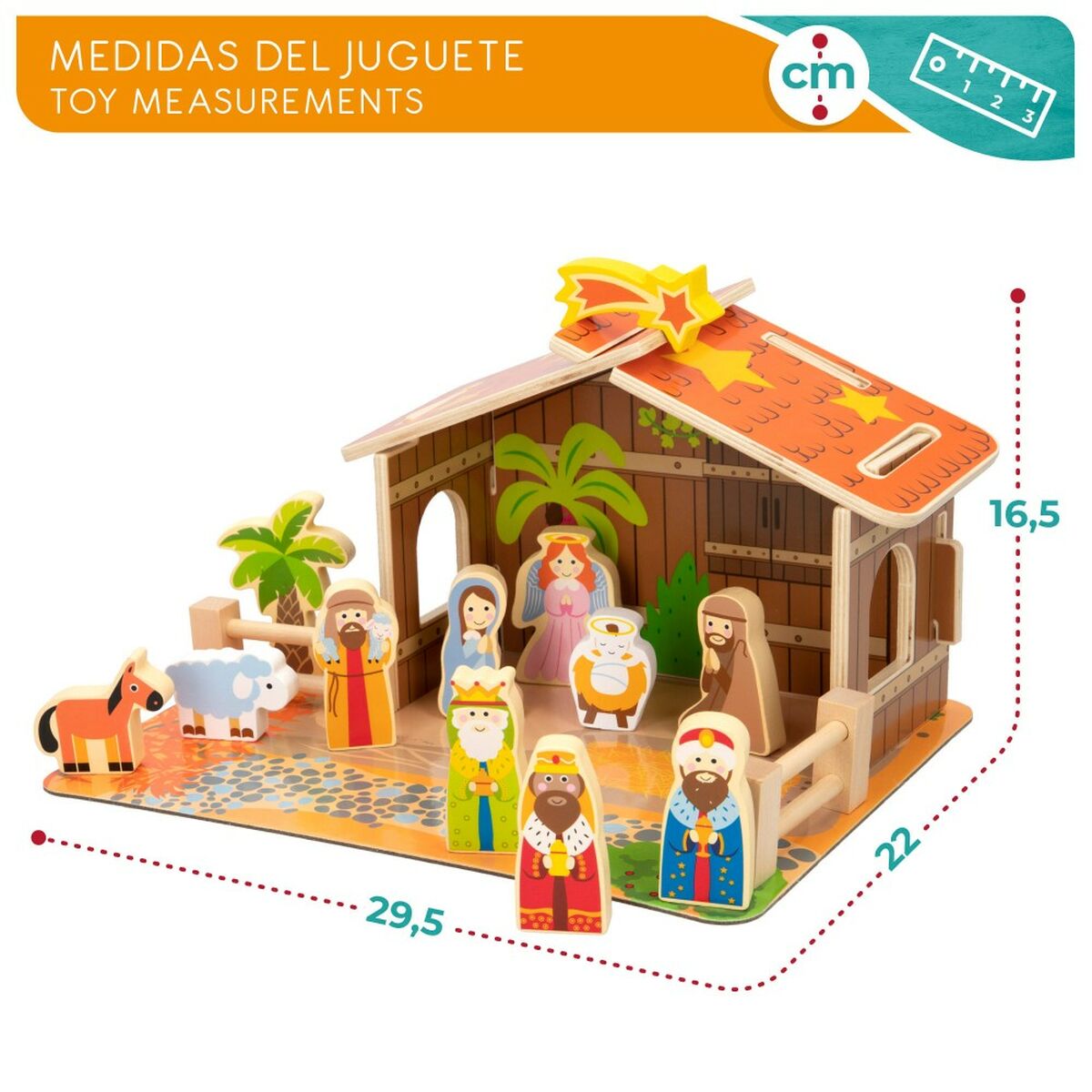 Belén de Navidad Woomax Madera 29,5 x 16,5 x 22 cm (20 Piezas) (6 Unidades)