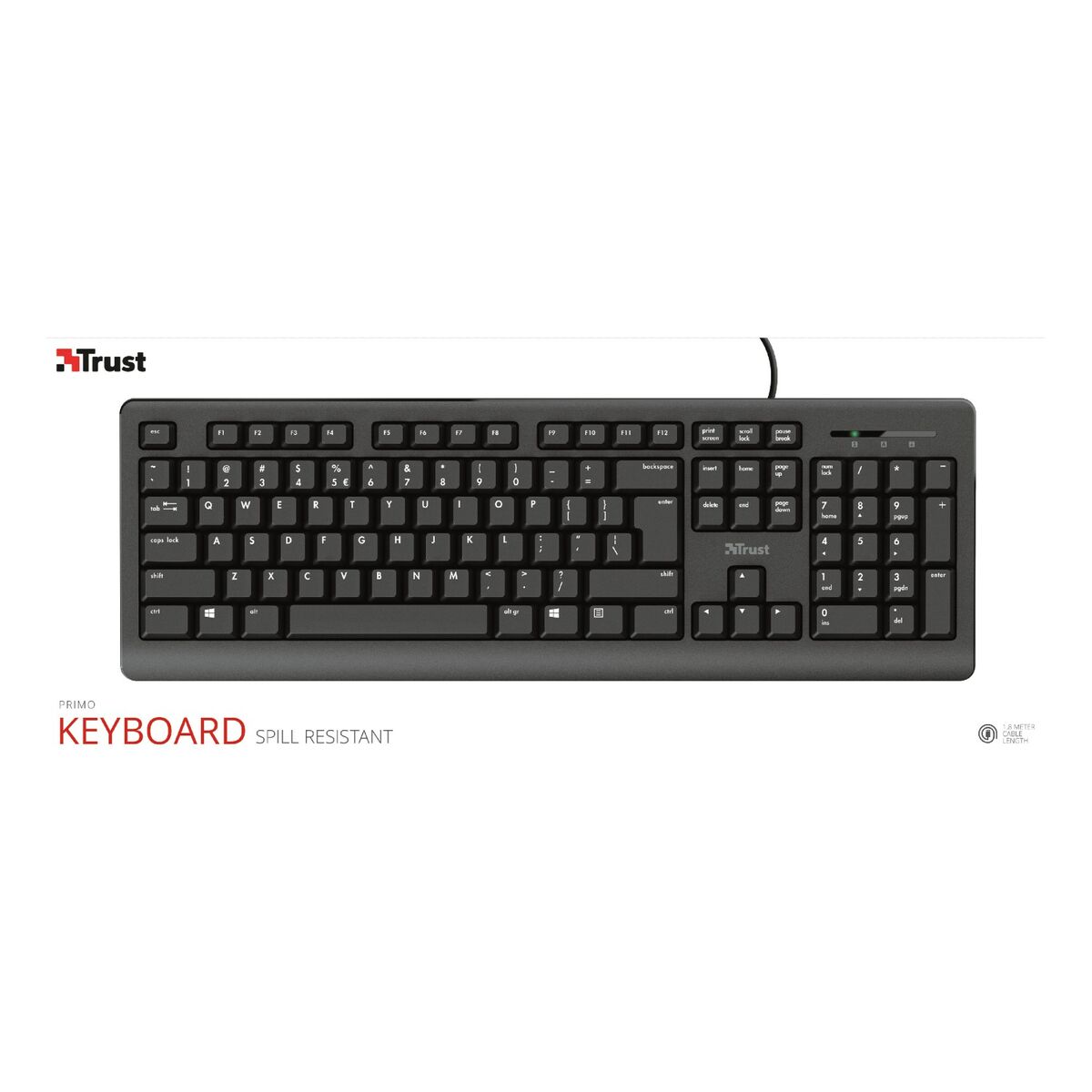Teclado Trust 23880 Negro Inglés EEUU QWERTY