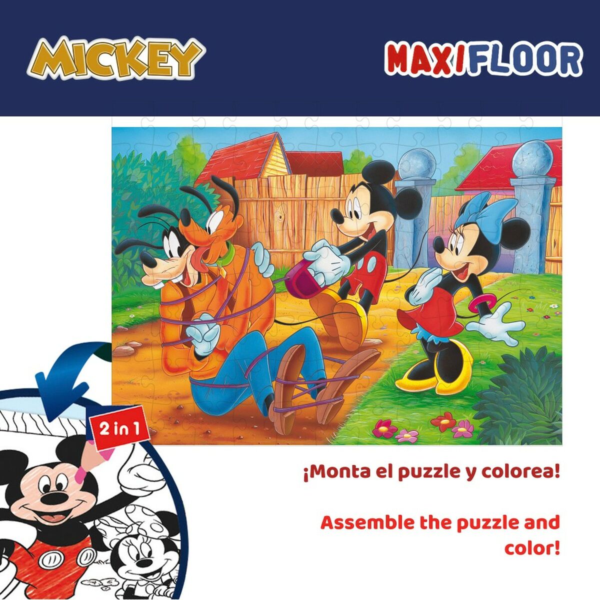 Puzzle Infantil Mickey Mouse Doble cara 108 Piezas 70 x 1,5 x 50 cm (6 Unidades)