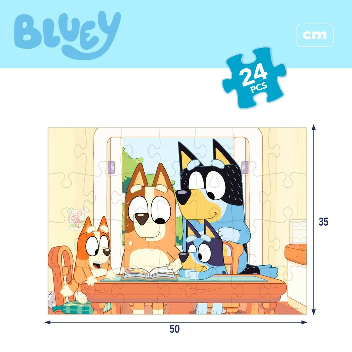 Puzzle Infantil Bluey Doble cara 24 Piezas 50 x 35 cm (12 Unidades)