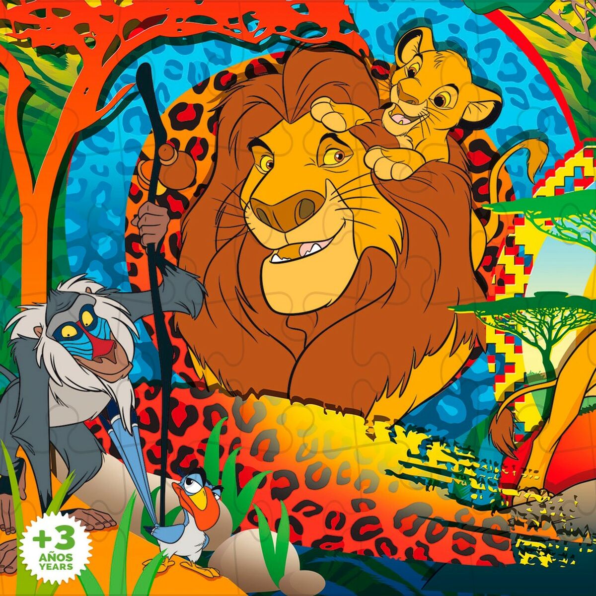 Puzzle Infantil The Lion King Doble cara 24 Piezas 70 x 1,5 x 50 cm (12 Unidades)