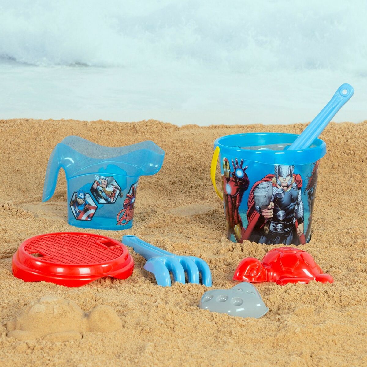 Set de Juguetes de Playa The Avengers Ø 18 cm Polipropileno (12 Unidades)