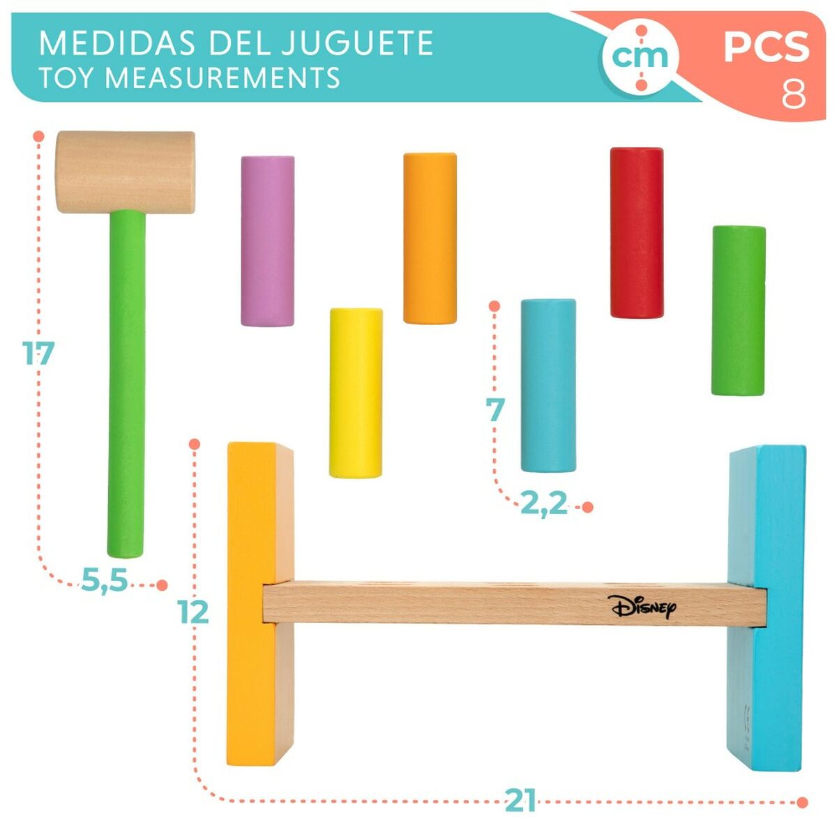 Juego Educativo Disney 8 Piezas 21 x 12 x 9 cm (6 Unidades)