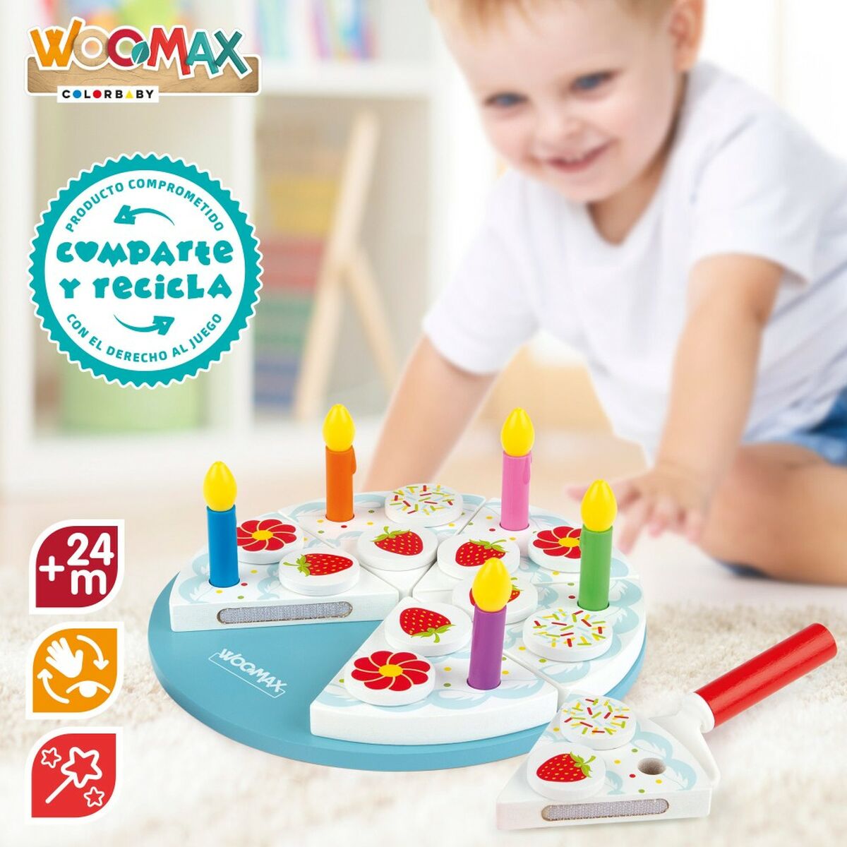 Juego de Madera Woomax Tarta 26 Piezas (6 Unidades)
