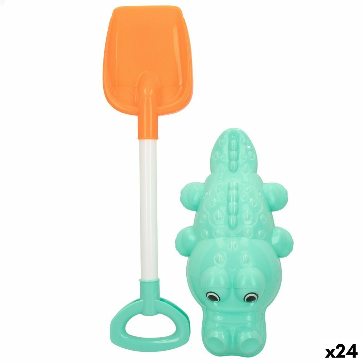 Set de Juguetes de Playa Colorbaby 2 Piezas Cocodrilo Pala Polipropileno (24 Unidades)