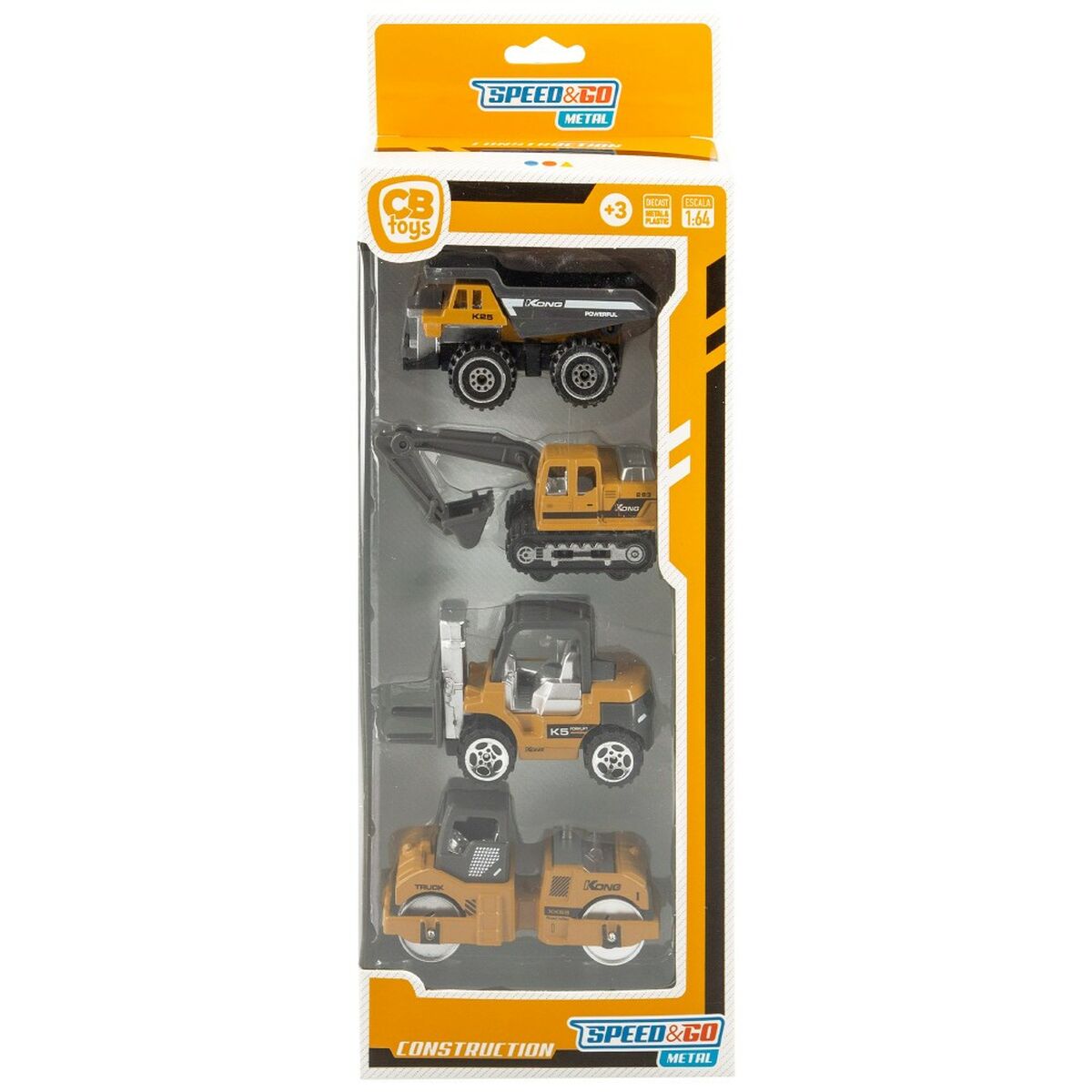 Set Vehículos de Obras Públicas Speed & Go 7,5 x 4 x 3 cm (12 Unidades)