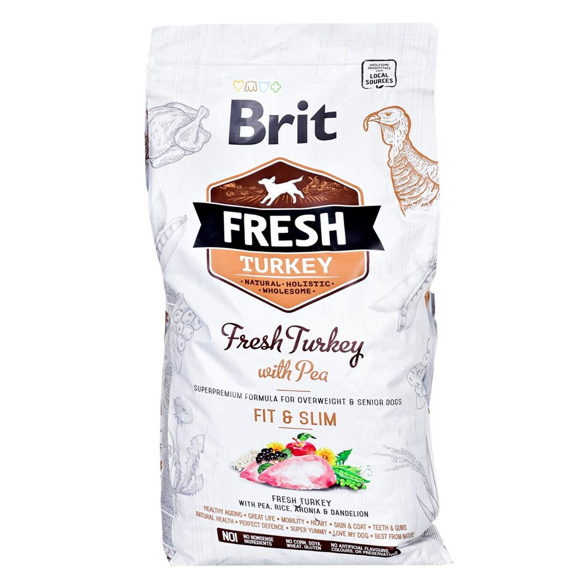 Pienso Brit Fresh Adulto Pavo Guisantes 12 kg