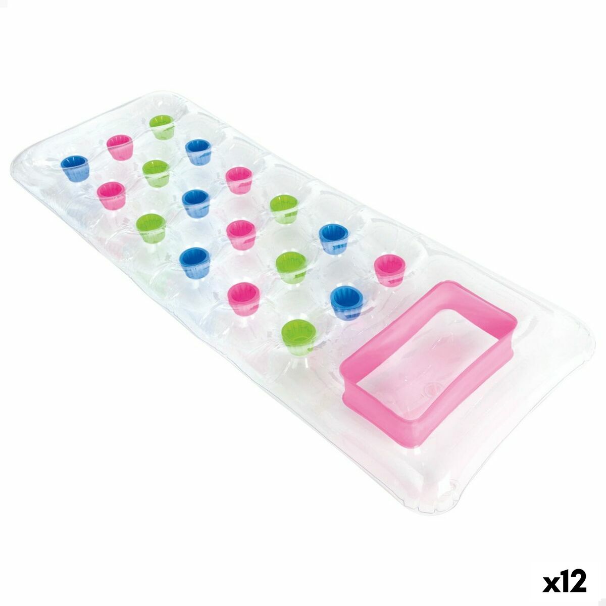 Colchoneta Hinchable Intex Transparente 18 Vasos 188 x 17 x 71 cm