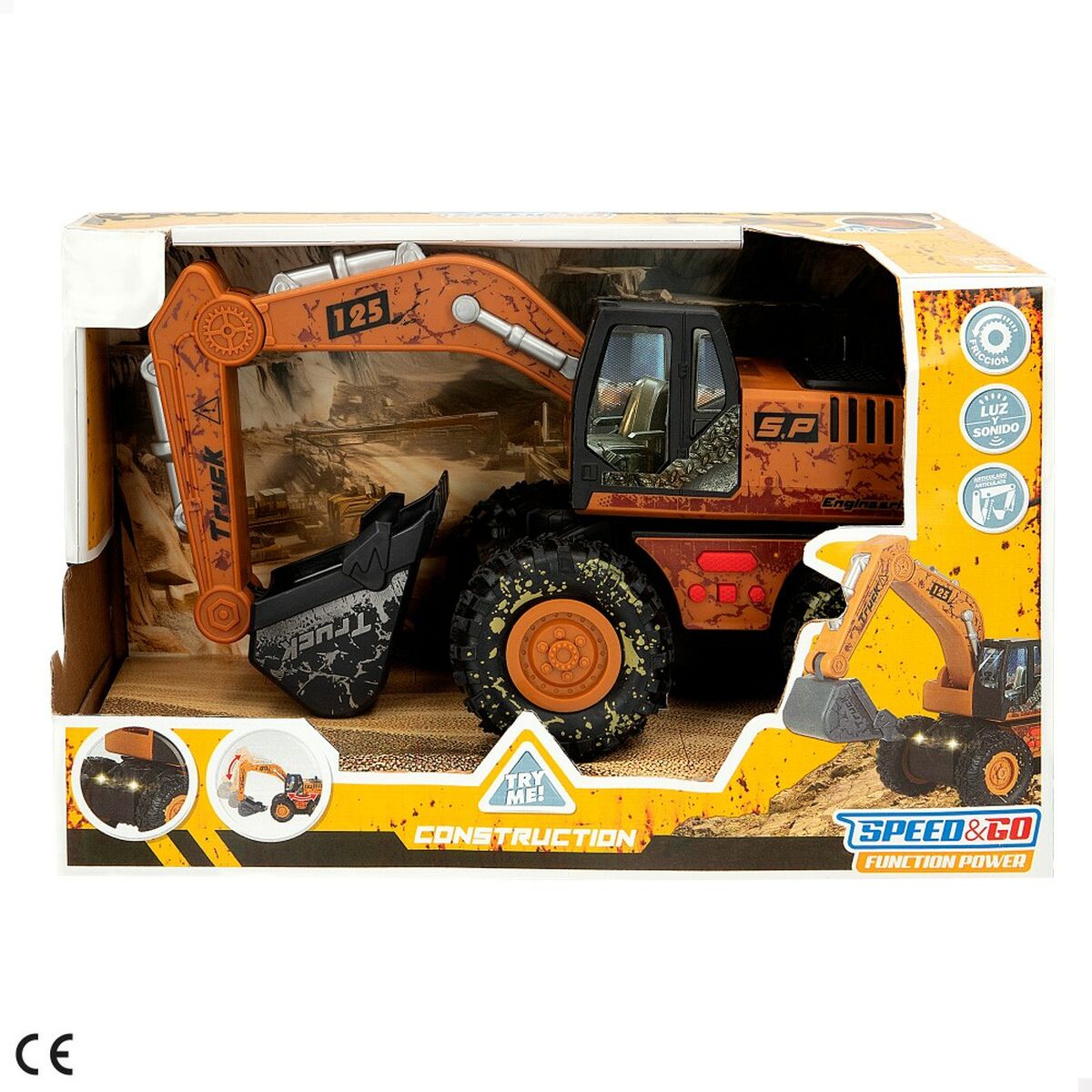 Excavadora Speed & Go Luz Sonido 26 x 15 x 12 cm (6 Unidades)