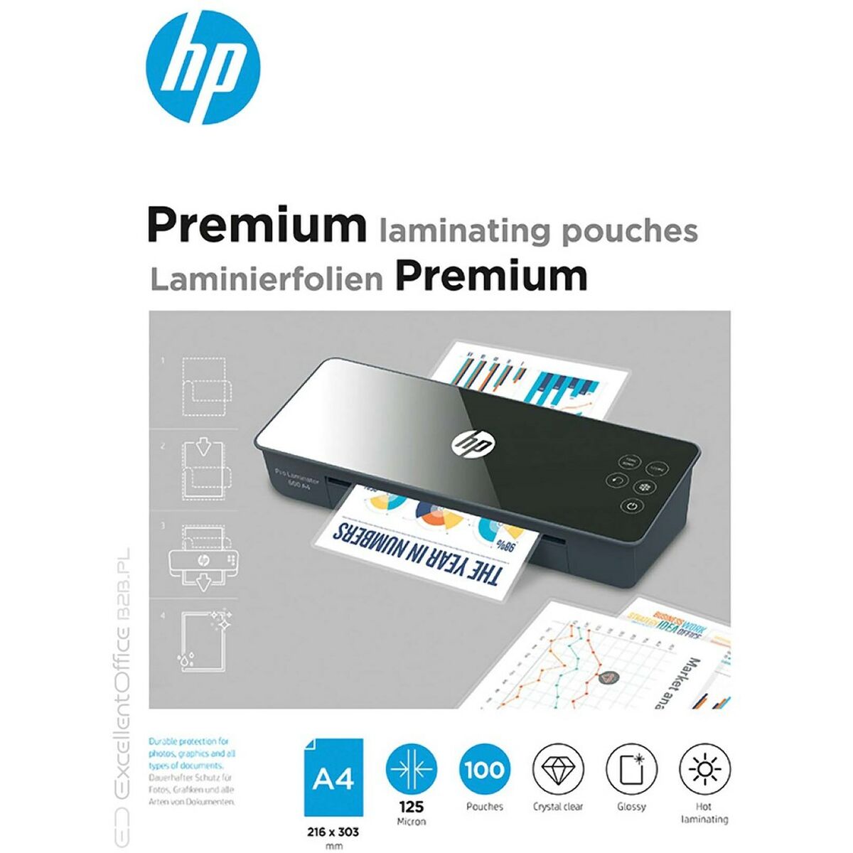 Fundas de plastificar Hewlett Packard HPF9124A4125100 A4