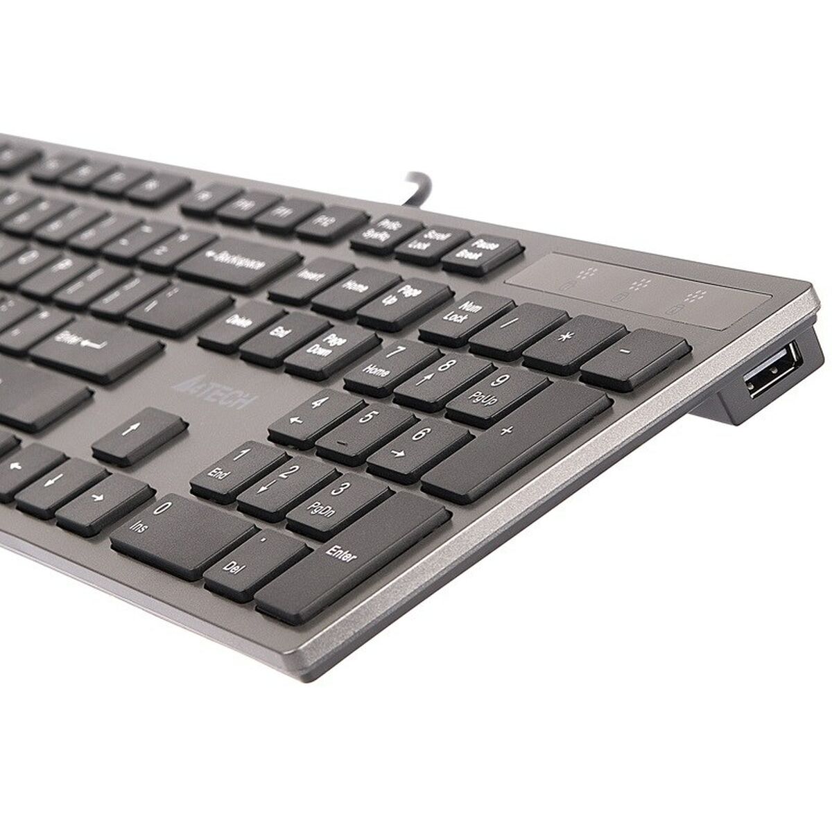 Teclado A4 Tech KV-300H QWERTY Negro Gris Monocromo Negro/Gris
