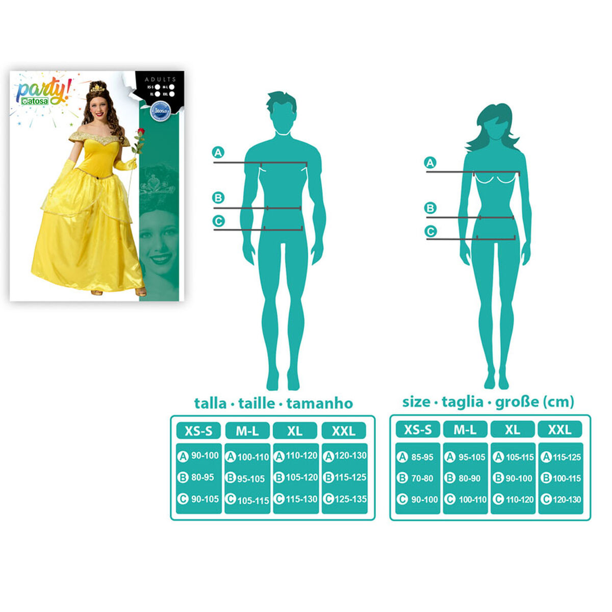 Disfraz para Adultos Dorado Princesa