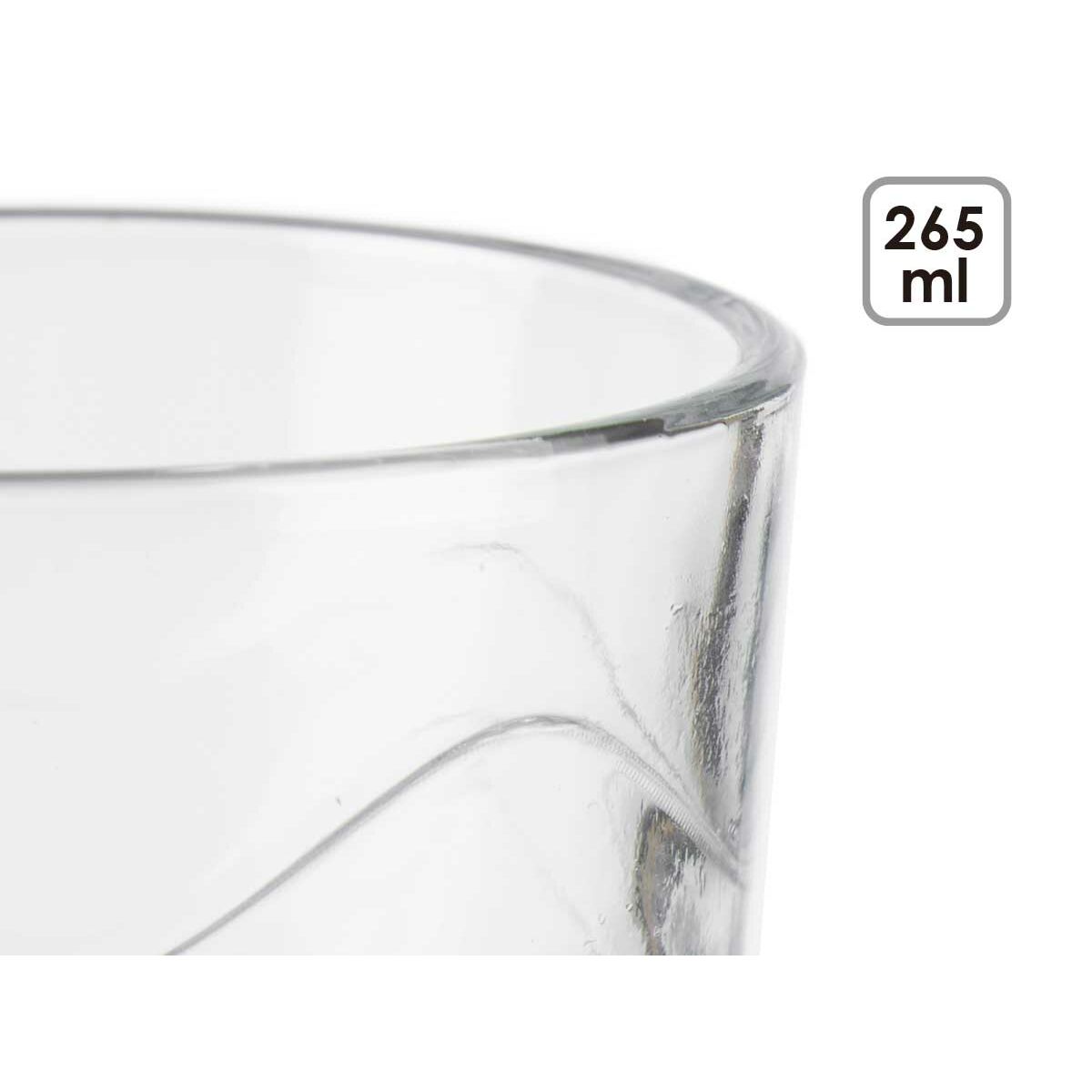 Set de Vasos Vivalto Transparente Vidrio Ondas 265 ml (8 Unidades)