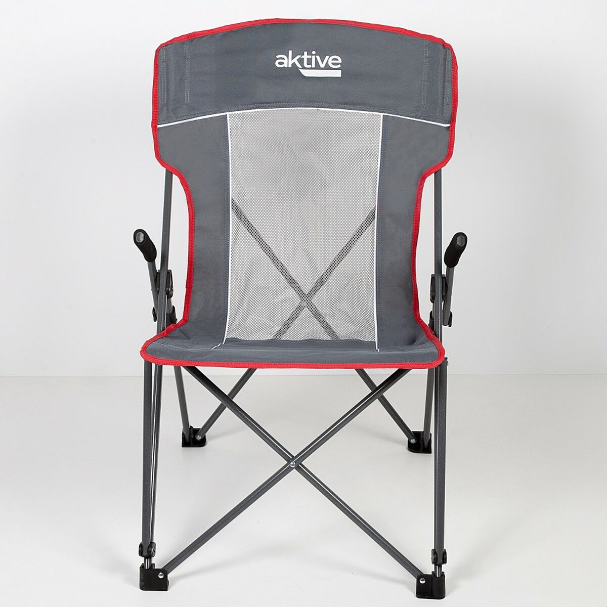 Silla de Camping Plegable Aktive Gris 59 x 97 x 68 cm (2 Unidades)