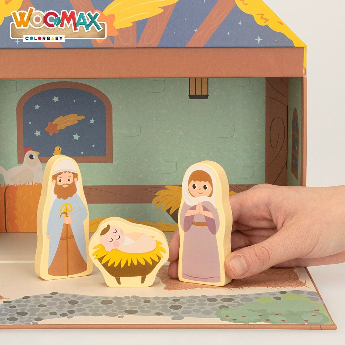 Belén de Navidad Woomax Madera Plástico 25 x 20 x 24,5 cm 15 Piezas
