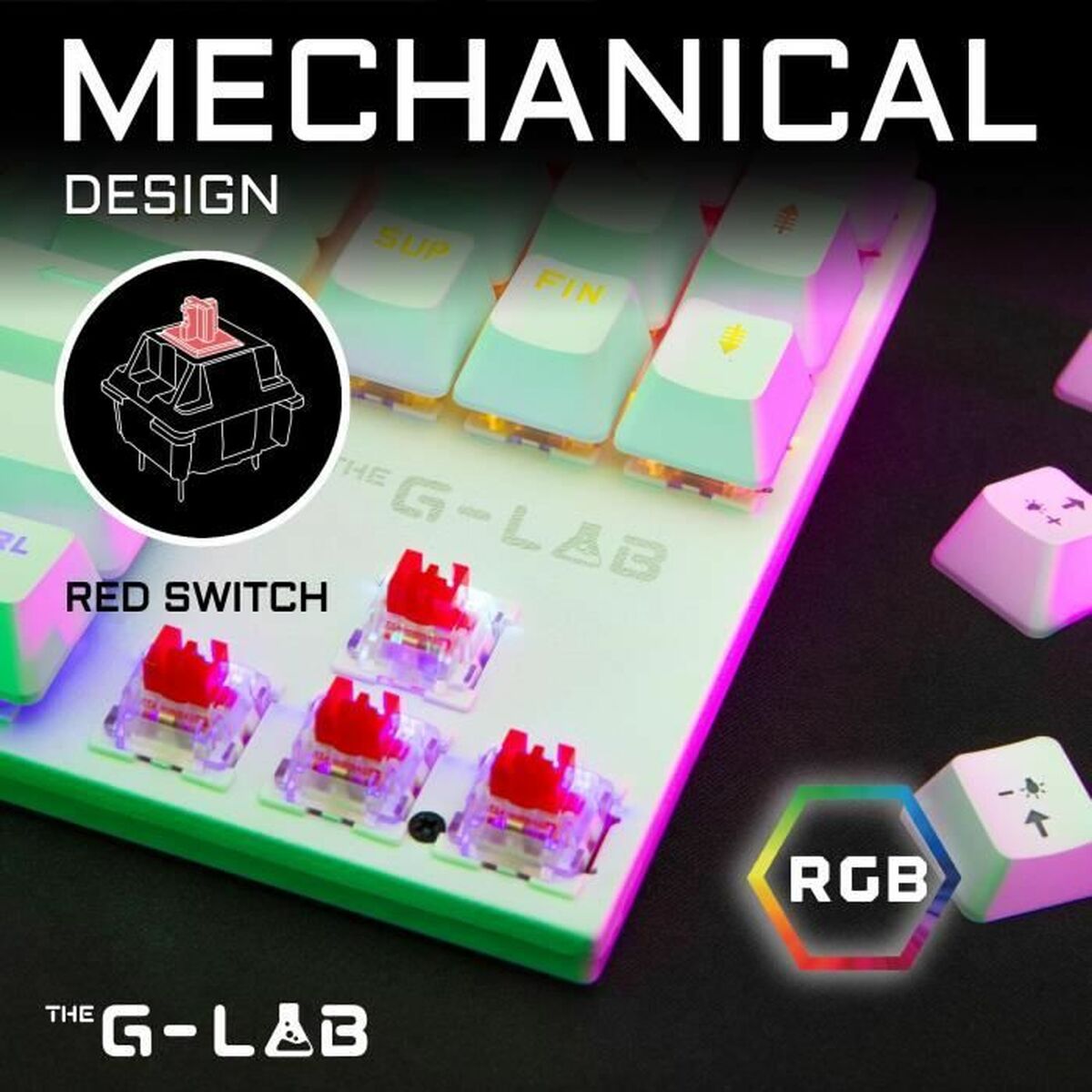 Teclado y Ratón Gaming The G-Lab MERCURY W Blanco