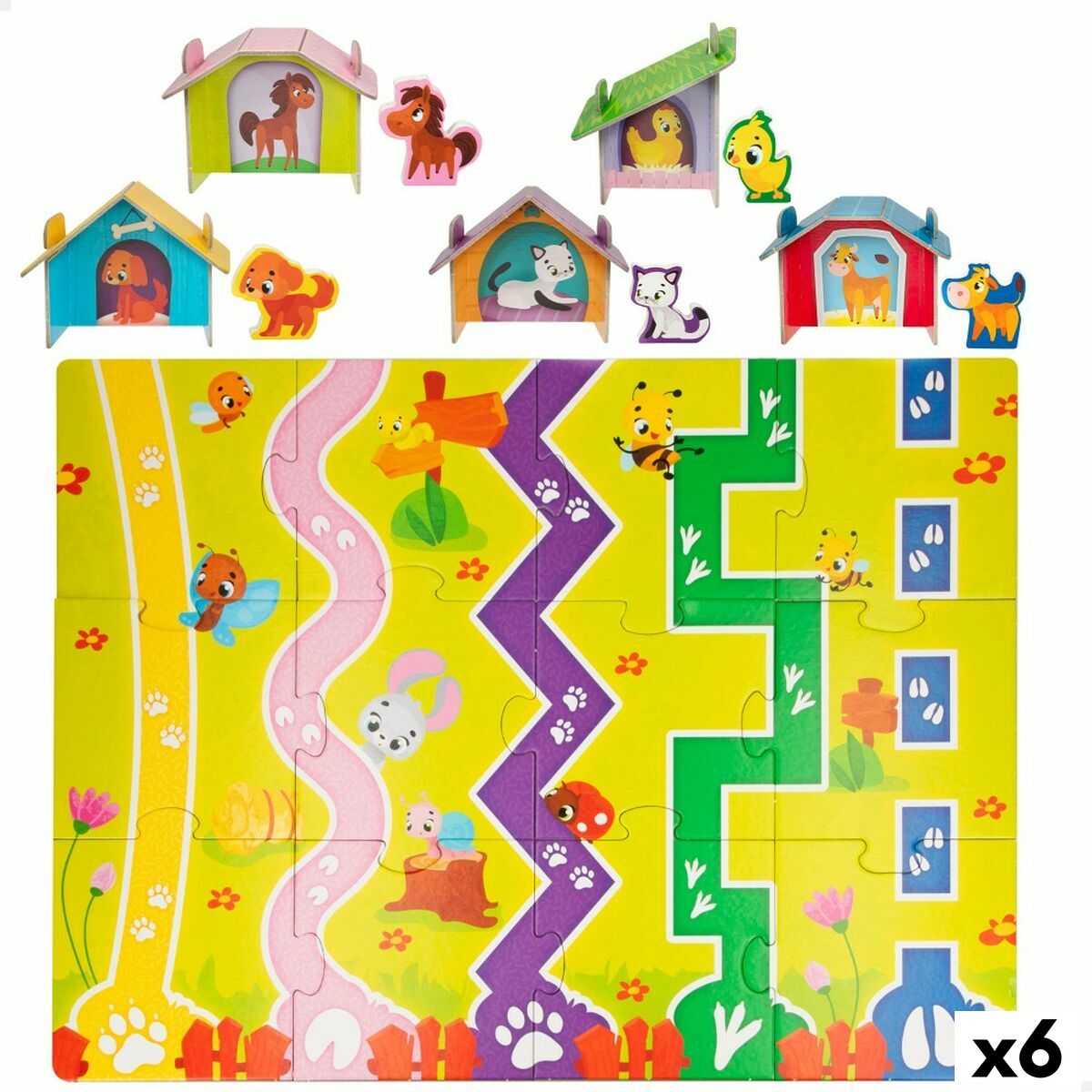 Puzzle Infantil Lisciani Giochi 48 x 1 x 36 cm Granja 12 Piezas 27 Piezas (6 Unidades)