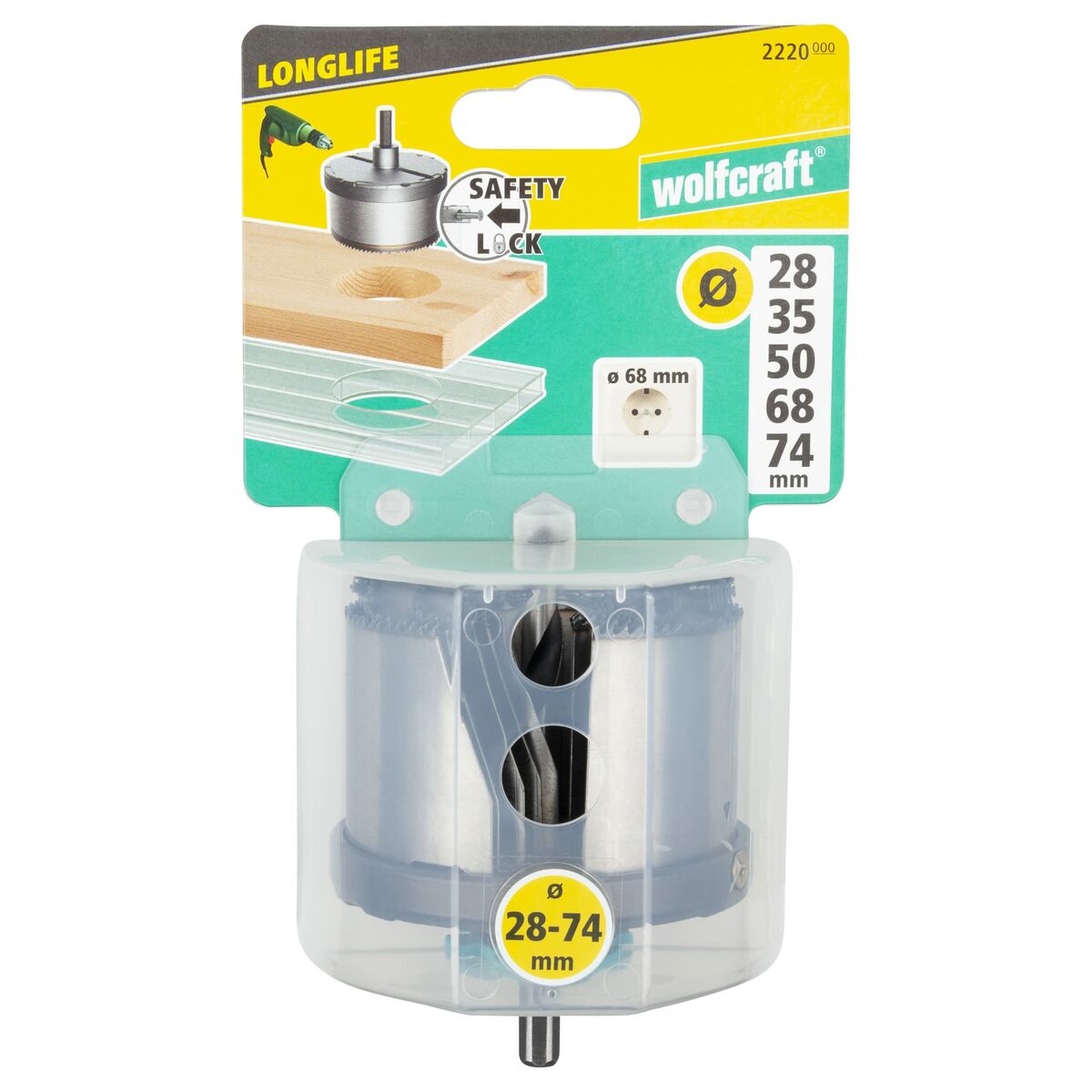 Sierra de Corona Wolfcraft Professional 2220000 Ø 28-74 mm