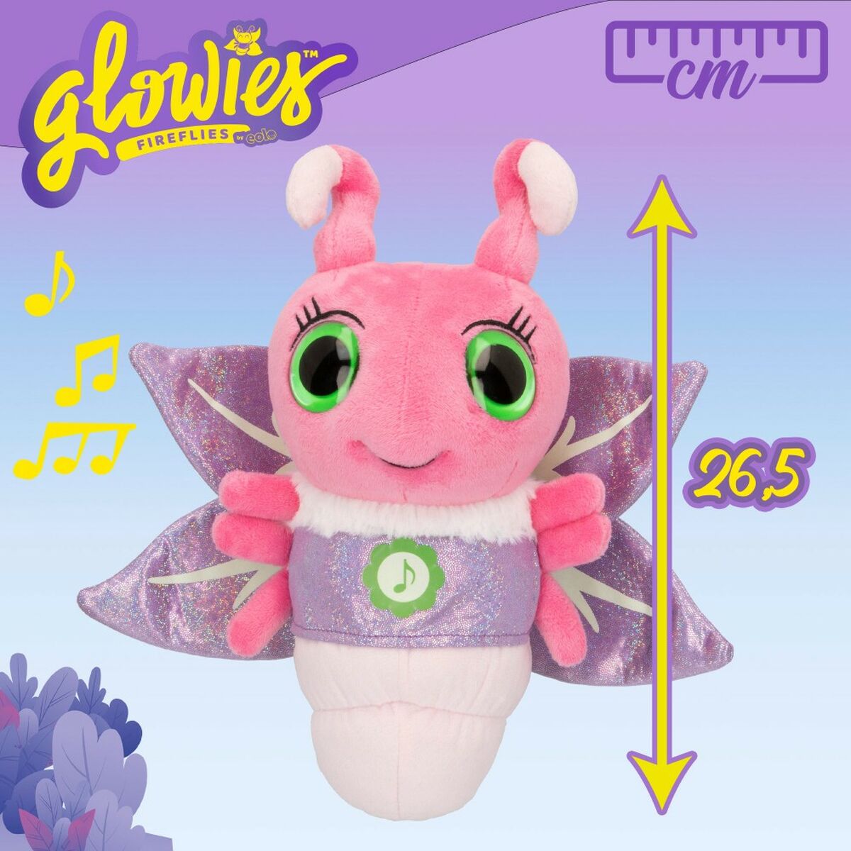 Peluche Eolo Luciérnaga Rosa 28,5 x 26,5 x 12 cm (6 Unidades)