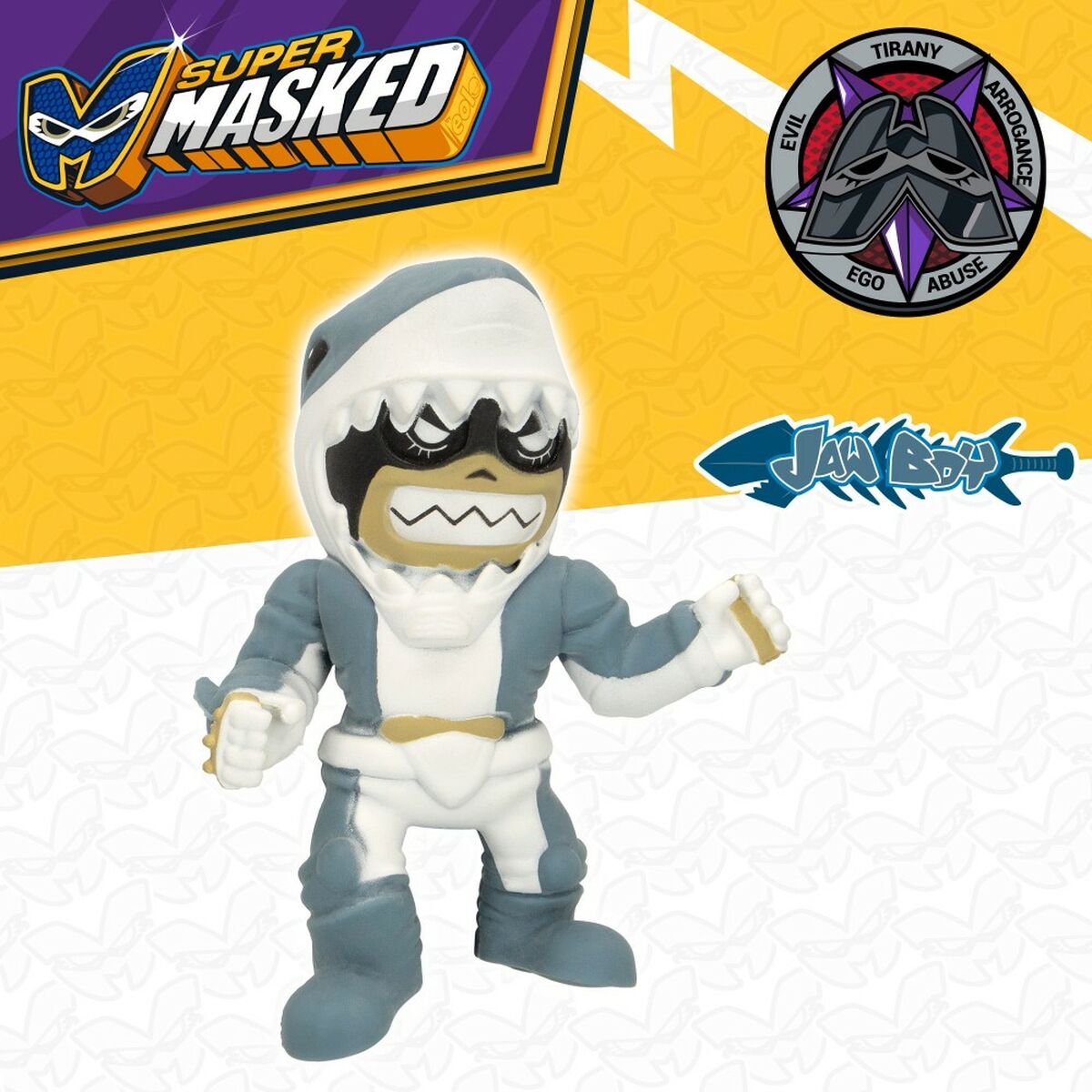 Figura de Acción Eolo Super Masked Jaw Boy 14 x 16 x 8,5 cm Elástico (12 Unidades)