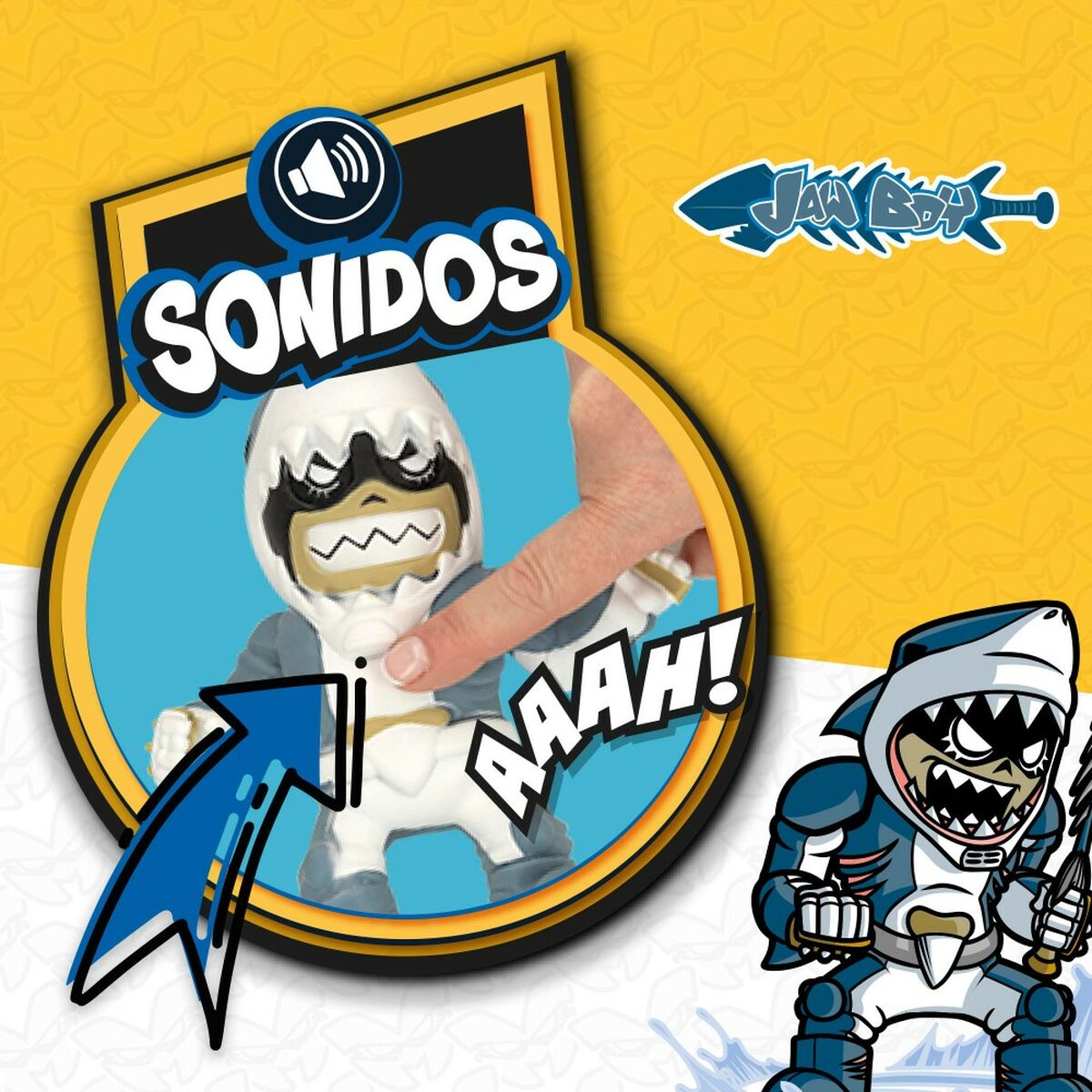 Figura de Acción Eolo Super Masked Jaw Boy 14 x 16 x 8,5 cm Elástico (12 Unidades)