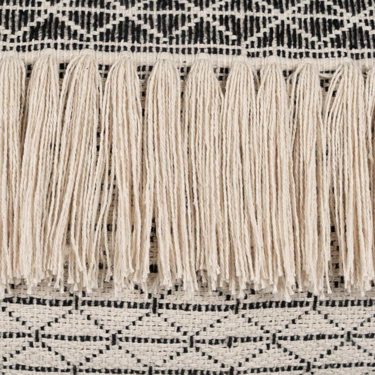 Cojín Algodón Negro Beige 30 x 60 cm