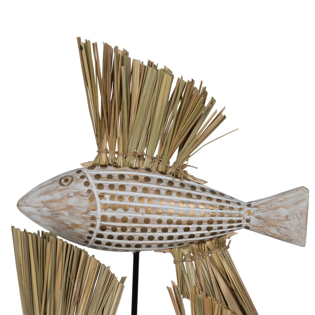 Figura Decorativa Blanco Marrón Natural Peces 30 x 10 x 40 cm